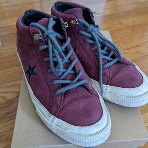 Converse one star maroon sneakers